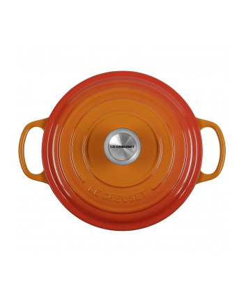 Le Creuset Signature brytfanna okragly 24 cm czerwona