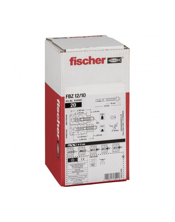 Fischer Bolt Anchor FBZ 12/10 20 pcs. główny