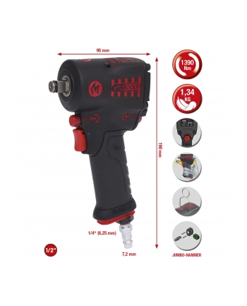 KS Tools 1/2  miniMONSTER High Pneumatic Impact Wrench 1.390Nm