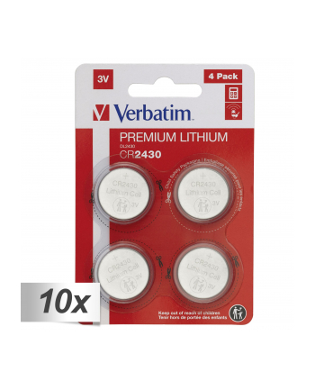 10x4 Verbatim CR 2430 Lithium battery 49534