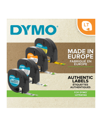 Dymo Letratag tasma plastik czerwony 12 mm x 4 m