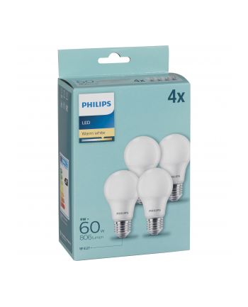 Philips LED Bulb E27 4-Pack 60W 2700K