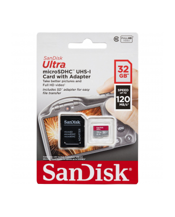 SanDisk Ultra microSDHC     32GB 140MB/s.Adapt.SDSQUA4-032G-GN6IA