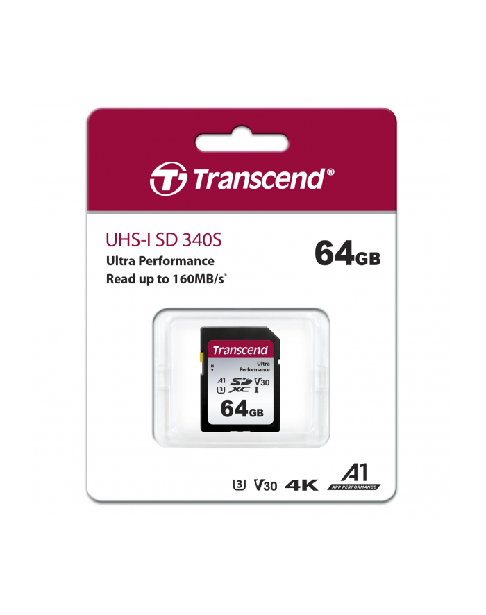 Transcend SDXC 340S         64GB Class 10 UHS-I U3 A2 V30 główny