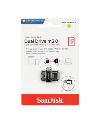 SanDisk Ultra Dual Drive    32GB m3.0 grey'amp;silver  SDDD3-032G-G46