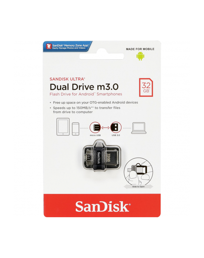 SanDisk Ultra Dual Drive    32GB m3.0 grey'amp;silver  SDDD3-032G-G46 główny