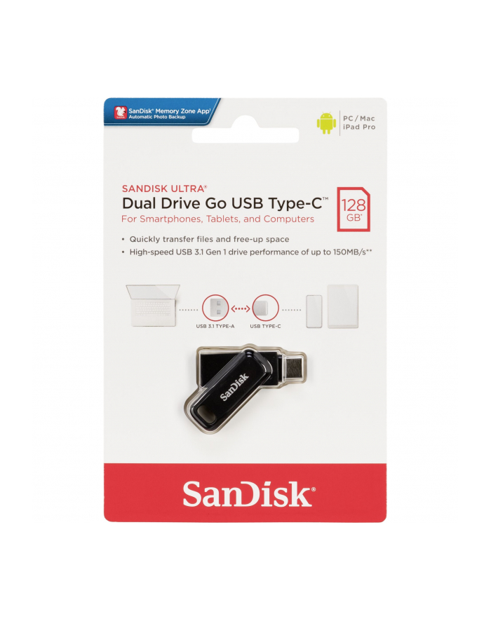 SanDisk Ultra Dual DriveGo 128GB USB Type C Flash SDDDC3-128G-G46 główny