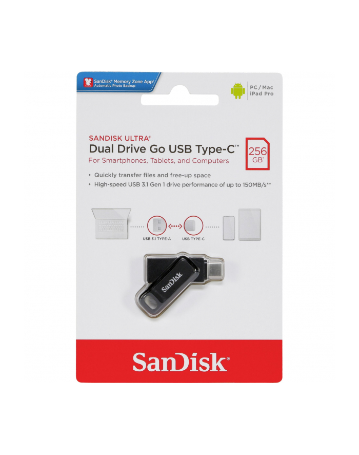 SanDisk Ultra Dual DriveGo 256GB USB Type C Flash SDDDC3-256G-G46 główny