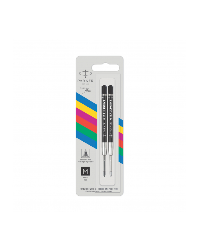 1x2 Parker Quinkflow Basic dlugopis Mine M czarny główny