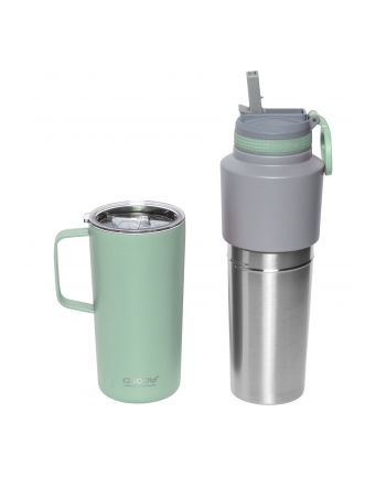 Asobu Twin Pack Bottle with Mug Mint, 0.9 L + 0.6 L