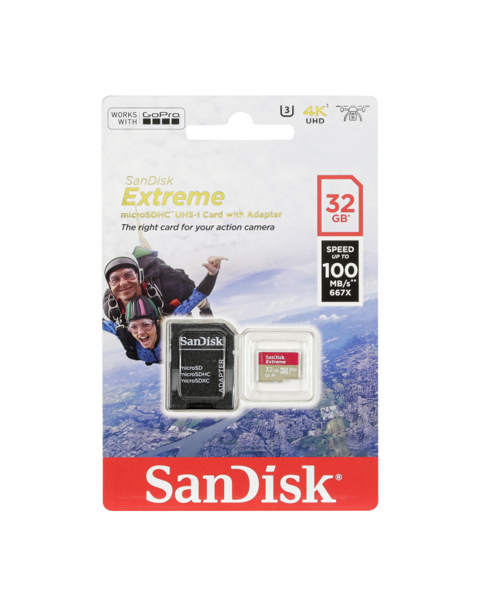 SanDisk microSDHC Action SC 32GB Extr.100MB A1 SDSQXAF-032G-GN6AA główny