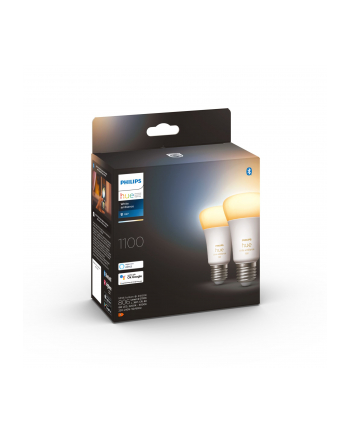 Philips Hue LED Lamp E27 2-Pack Set 1100lm White Ambiance