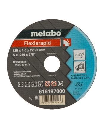 Metabo Flexiarapid 125x1,0x22,2 Inox