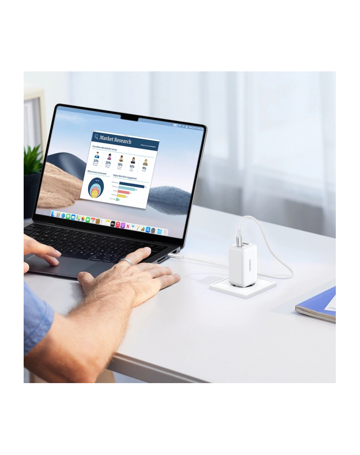 UGREEN Nexode USB-A+2*USB-C 140W GaN Fast Charger+USB-C Cable wht główny