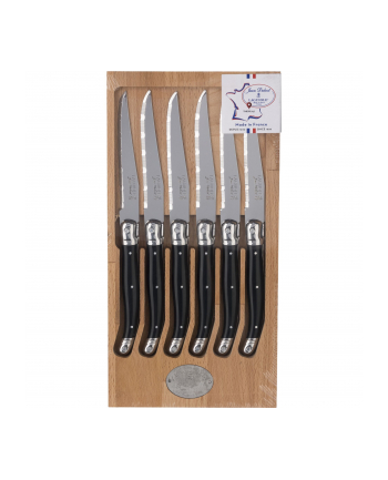 Jean Dubost Laguiole 6 pcs. Steak Knife Set, Black