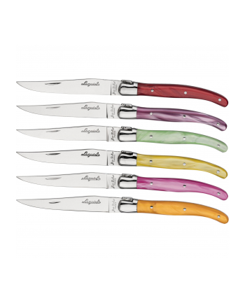 Jean Dubost Laguiole      6 pcs. Steak Knife Set, Mixed Colours