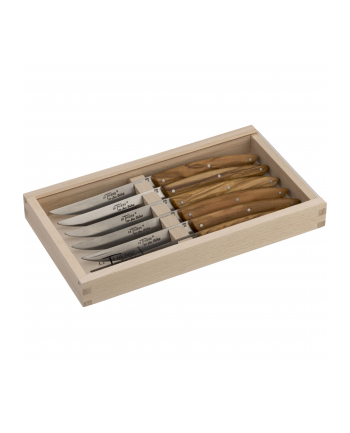 laguiole Jean Dubost Le Thiers Knives Set Olive Wood     6 pcs.