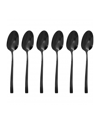 Sambonet Rock PVD 6 Espresso Spoons Moka Nero Lucido