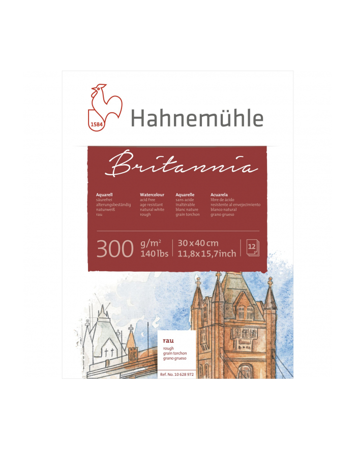 Hahnemühle Britannia Watercolour 12 sheets rough  30x40cm 300g główny