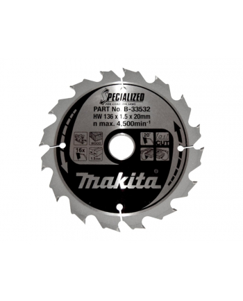 Makita B-33532 SPECIALIZED Saw Blade 136x20x16Z
