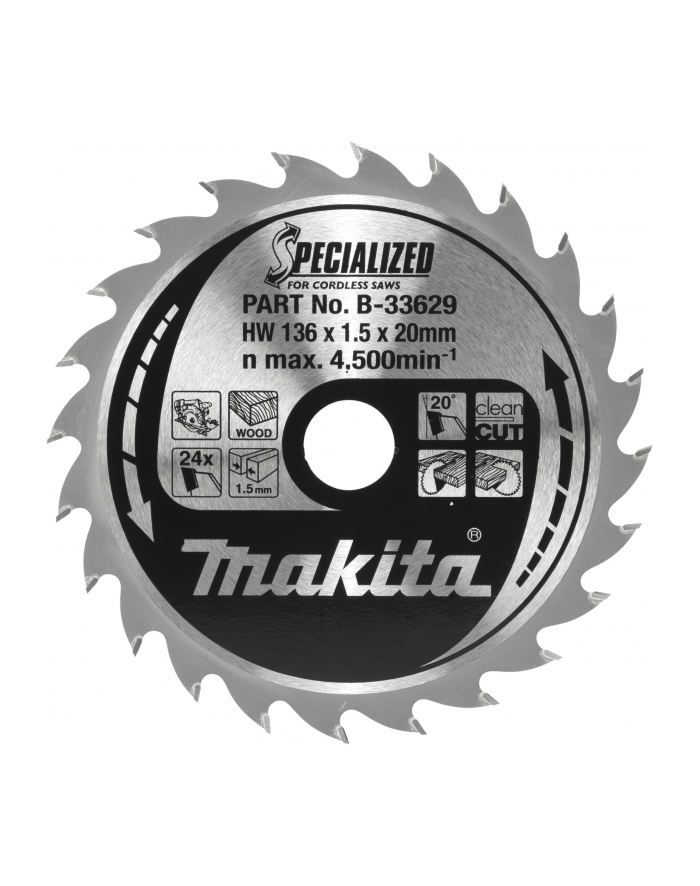 Makita B-33629 SPECIALIZED Saw Blade 136x20x24Z główny