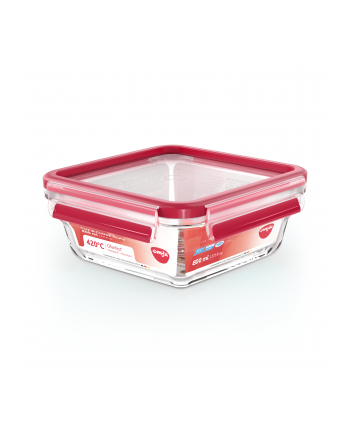 Emsa Clip'amp;Close Glass Food Container 0,8 L red