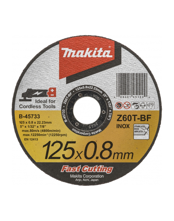 Makita B-45733 cutting disk 125x0,8mm INOX główny