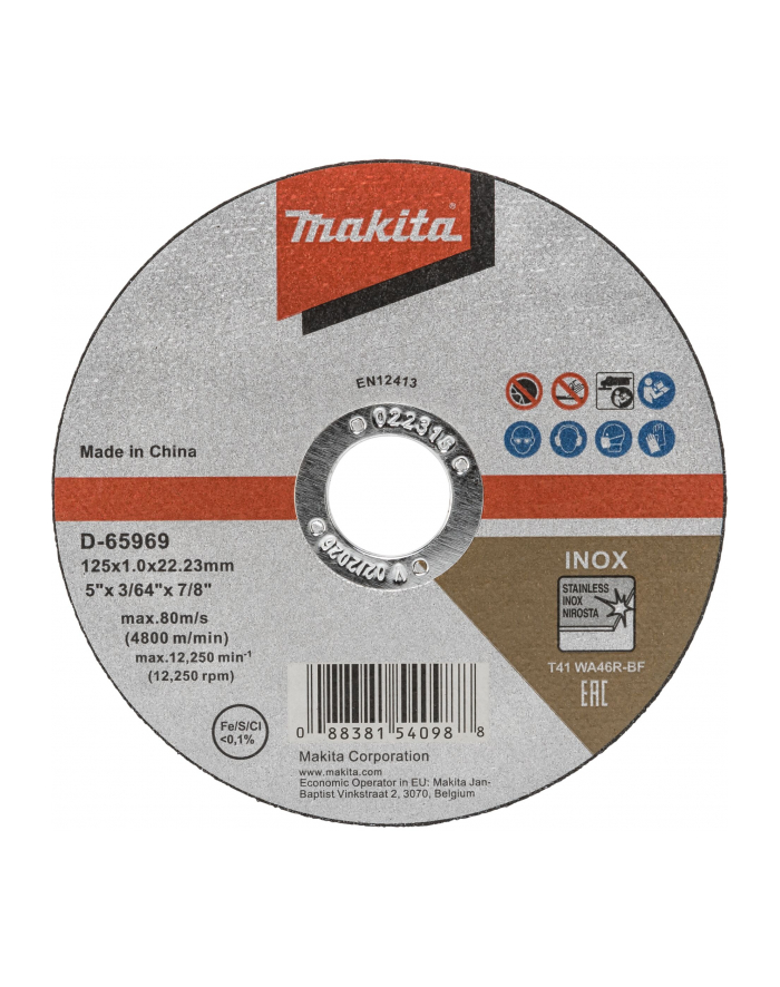 Makita D-65969 cutting disk 125x1,0mm INOX główny