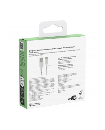 1x2 Belkin USB-C/USB-A PVC Cable 1m, 2Pack Kolor: BIAŁY CAB001bt1MWH2PK