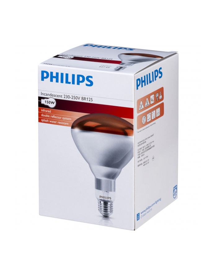 Philips infrared lamp BR125 IR 150W E27 230-250V Red główny