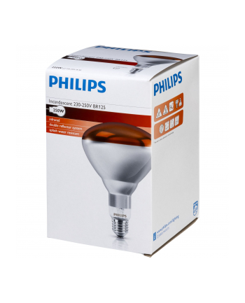 Philips infrared lamp BR125 IR 250W E27 230-250V Red