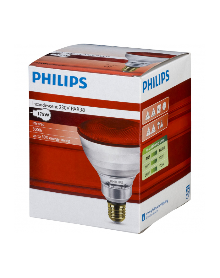 Philips infrared lamp PAR38 IR 175W E27 230 Red główny