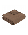 Ibena Uni Structure Blanket brown Charlotte GOTS, 140x200cm - nr 1