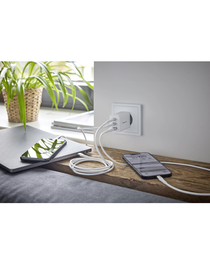 Intenso Power Adapter W65ACC GaN Kolor: BIAŁY 2x USB-C 1x USB-A 65W główny