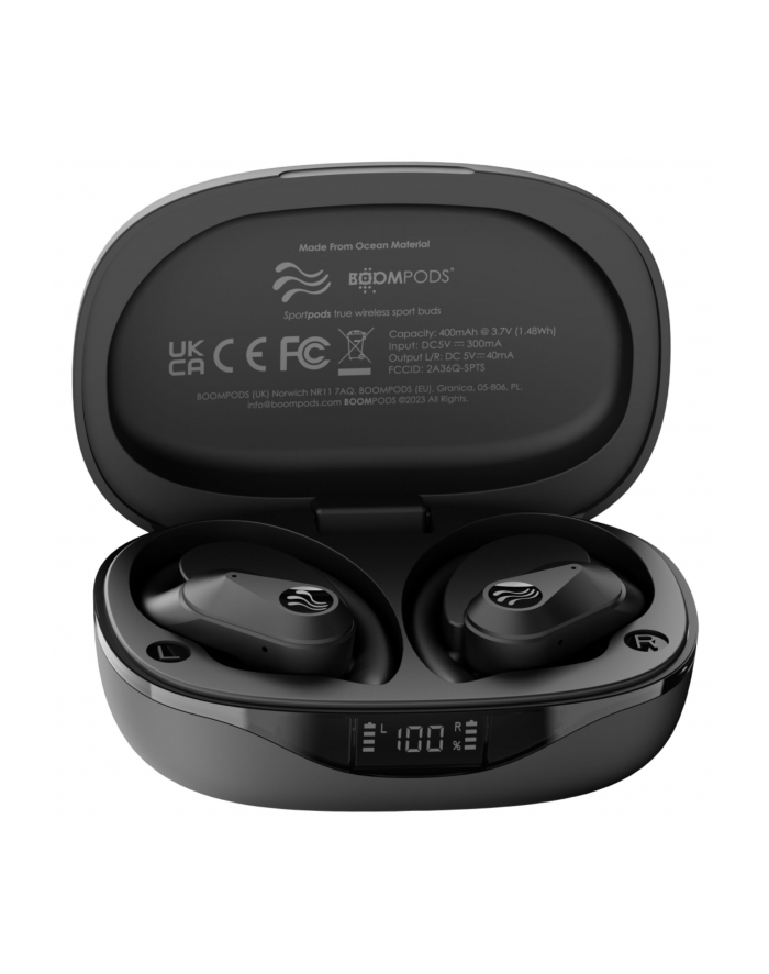 Boompods Sportpods Ocean TWS Black główny