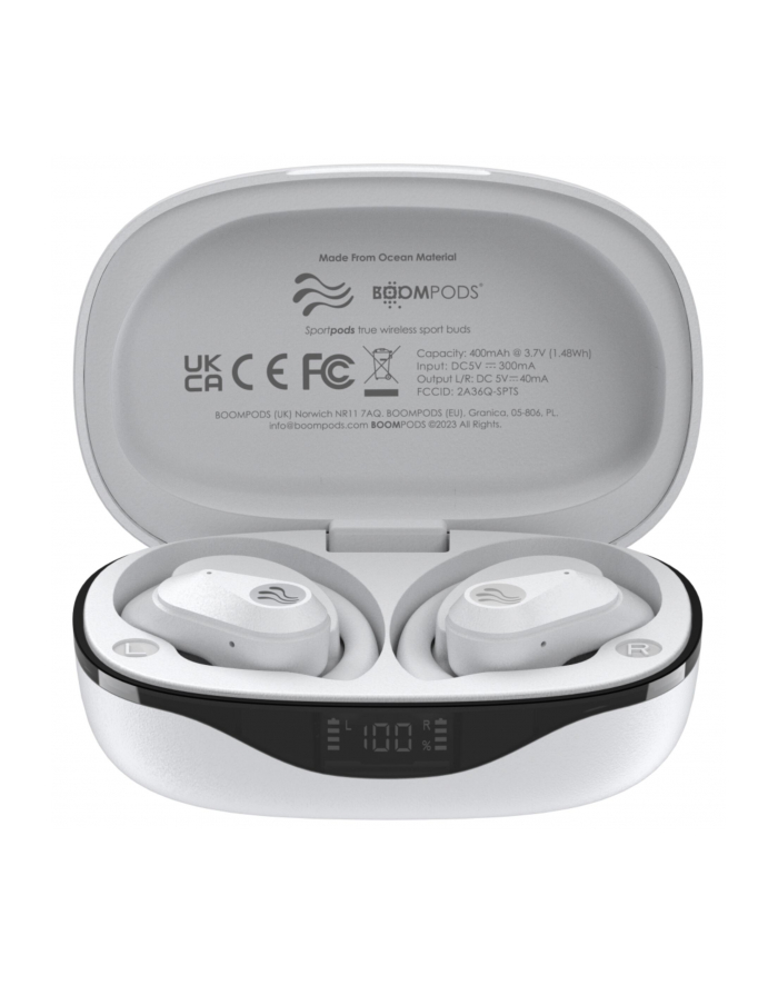 Boompods Sportpods Ocean TWS White główny