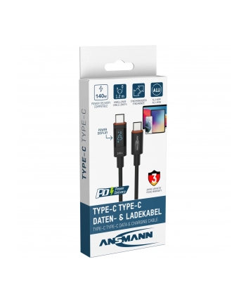 Ansmann USB-C/USB-C Cable 120cm 'gt; 140 Watt Power Del.  1700-0176