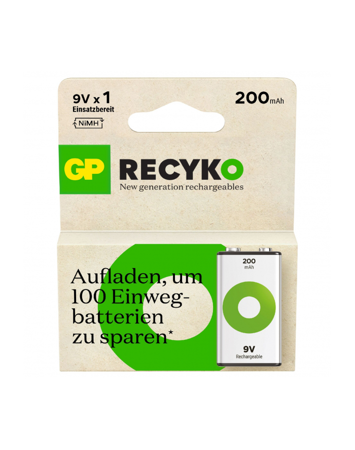 gp batteries GP ReCyko NiMH Accu 9V Block 200mAH, ready to use główny