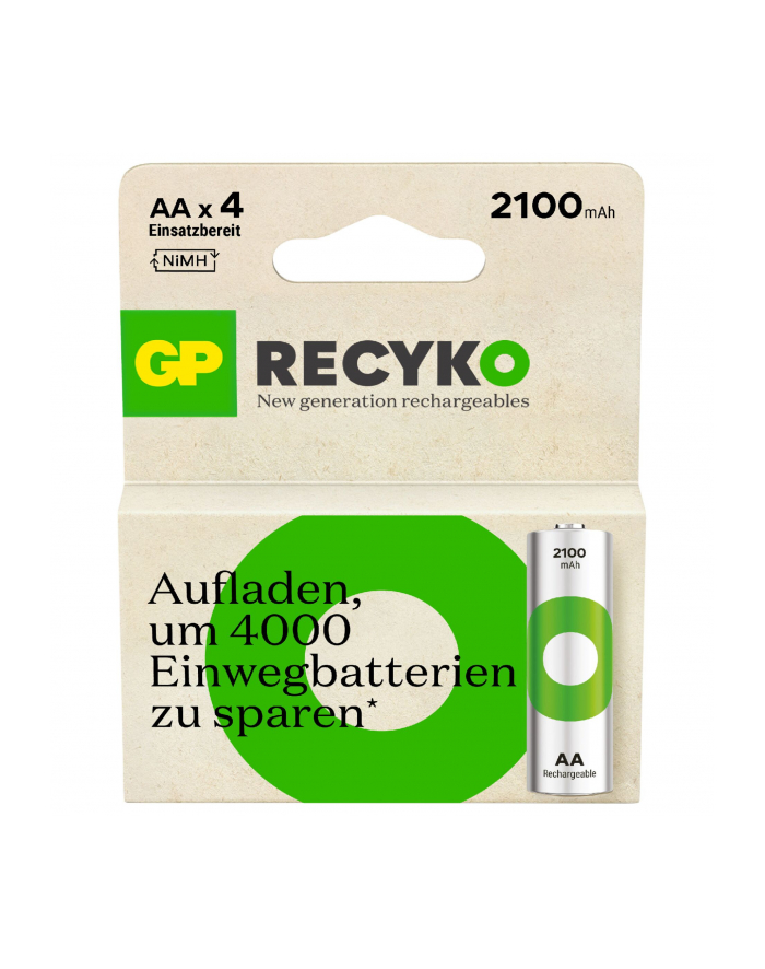 gp batteries 1x4 GP ReCyko+ NiMH Rech.Battery AA 2100mAH, ready to use główny