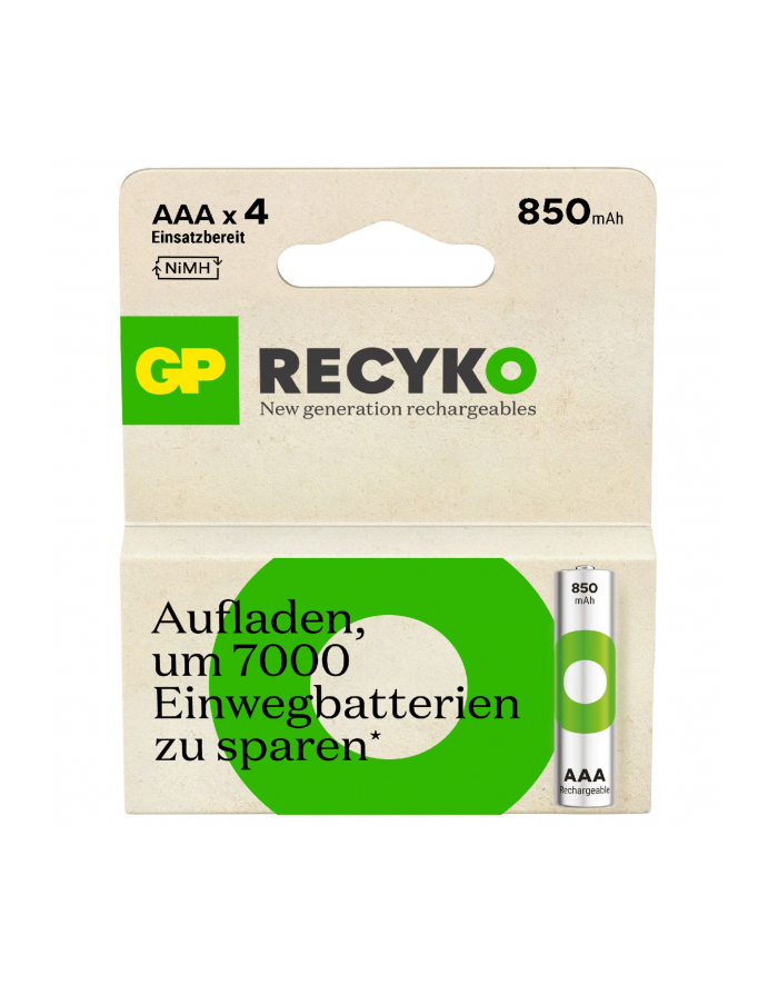 gp batteries 1x4 GP ReCyko NiMH Batteries AAA 850mAH, ready to use główny