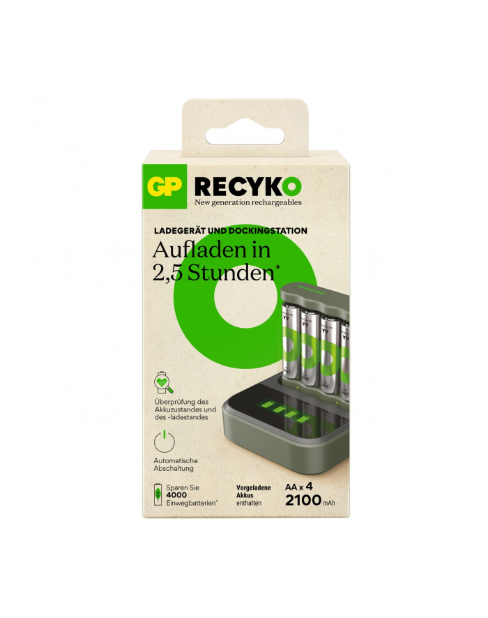 gp batteries GP ReCyko B441 4-fold LCD-Model Docking St. + 4x AA NiMh 2100mAh główny