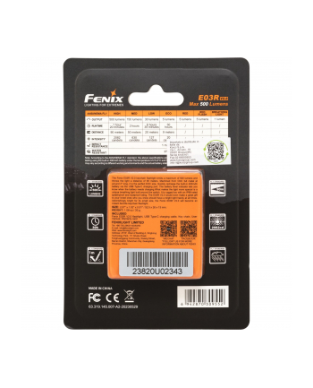 Fenix E03R V2.0 260 lm Torch