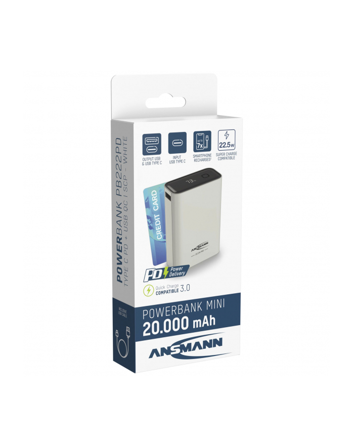 Ansmann Powerbank PRO 20.000 mAh USB-A+C Port 22,5W wh. 1700-0157 główny