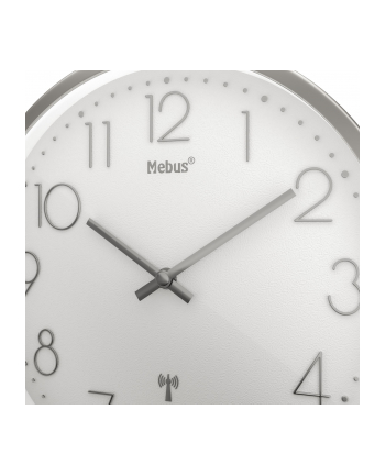 Mebus 19776 radio wall clock Silver/Kolor: BIAŁY