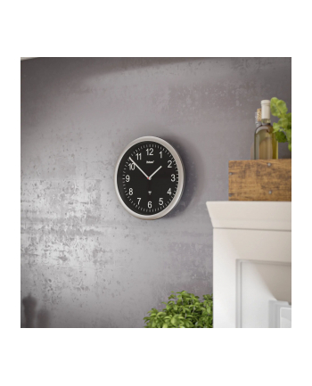 Mebus 19812 radio wall clock Kolor: CZARNY/silver