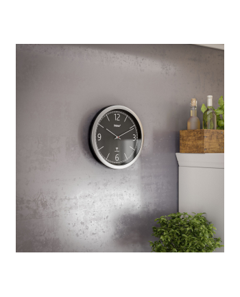 Mebus 19813 radio wall clock Kolor: CZARNY/silver