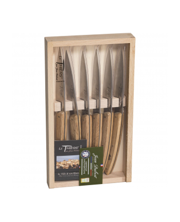 Jean Dubost Laguiole 6 pcs. Knife Set, Oak Wood