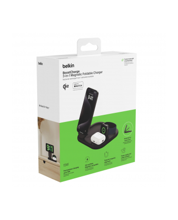 Belkin BOOST Charge 3in1 Qi2 15W magn.Charg.Stand bl.  WIZ029vfBK