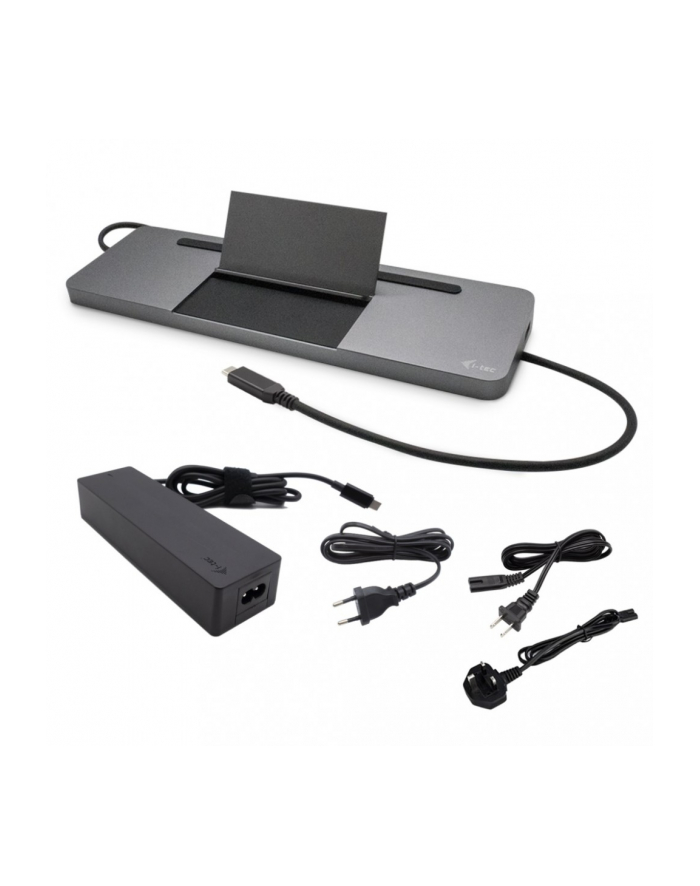 Stacja dokująca USB-C Metal Ergonomic 4K 3x Display Docking Station Power Delivery 85 W + i-tec Universal Charger 100 W główny