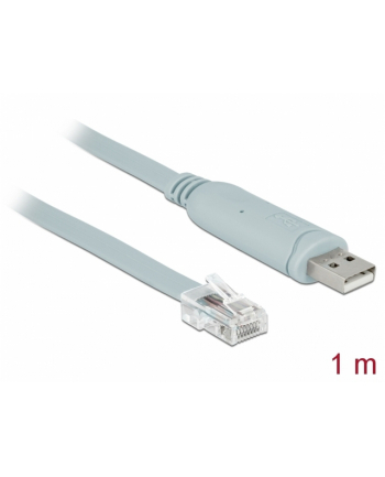 DELOCK  KABEL ADAPTEROWY USB 2.0 ST > SZEREGOWY 1 X RS232 RJ45 ST 1 M SZARY  ()